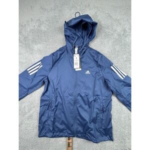 Adidas Womens Windbreaker Running Jacket Size Small Blue Wonder Steel HL1546 NWT